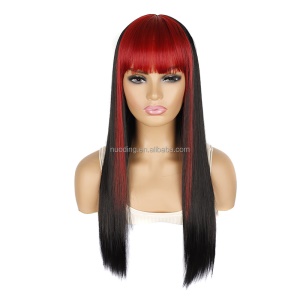 Perruque  synthétique 26 pouces sans closure longs cheveux lisses  résistants à la chaleur