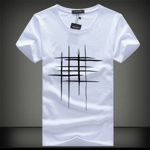 T-shirt homme en  coton à col rond et manches courtes