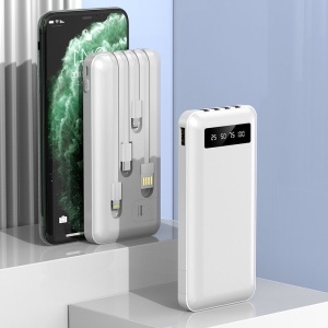 Alimentation mobile avec support  câble de charge et led lumière à grande capacité