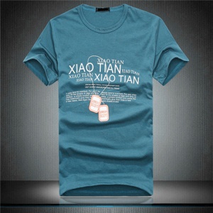 T-shirt en coton manches courtes pour hommes imprimé col rond