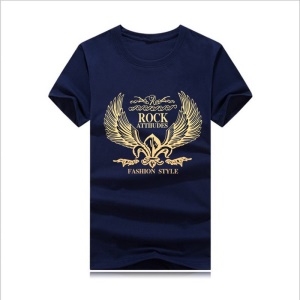 T-shirt homme en coton avec manches courtes et col rond imprimé