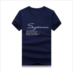 T-shirt à manches courtes pour homme, décontracté, en coton extensible et à col ras du cou