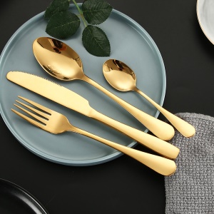 Ensemble de couverts couteaux fourchettes et cuillère en acier inoxydable Boîte en bois