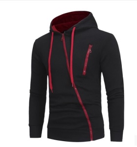 Sweat moulant à capuche avec fermeture  pour homme