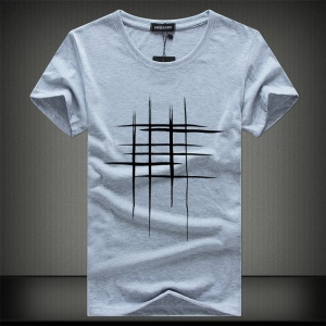 T-shirt homme en  coton à col rond et manches courtes