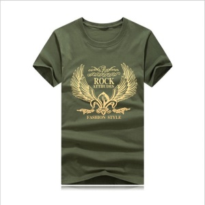 T-shirt homme en coton avec manches courtes et col rond imprimé