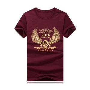 T-shirt homme en coton avec manches courtes et col rond imprimé