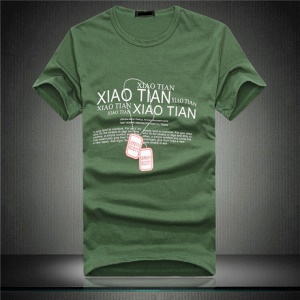 T-shirt en coton manches courtes pour hommes imprimé col rond