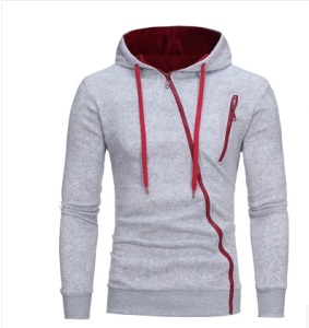 Sweat moulant à capuche avec fermeture  pour homme