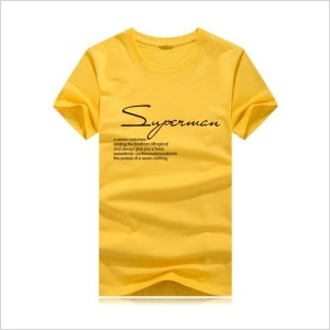 T-shirt à manches courtes pour homme, décontracté, en coton extensible et à col ras du cou