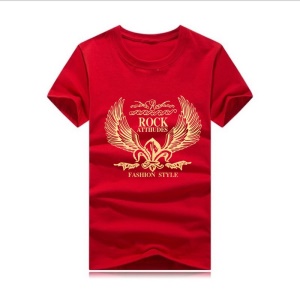 T-shirt homme en coton avec manches courtes et col rond imprimé