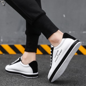 Chaussures décontractées pour hommes, antidérapantes, à bout rond, en cuir synthétique