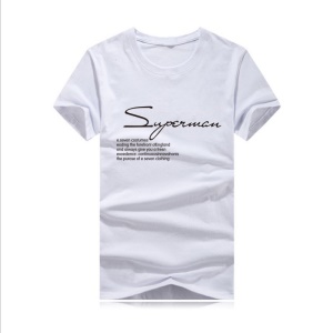 T-shirt à manches courtes pour homme, décontracté, en coton extensible et à col ras du cou