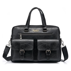 Sac à main d'affaires pour hommes en cuir artificiel PU de grande capacité