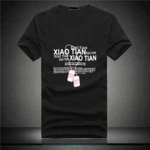 T-shirt en coton manches courtes pour hommes imprimé col rond