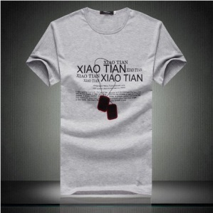 T-shirt en coton manches courtes pour hommes imprimé col rond