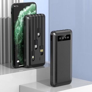 Alimentation mobile avec support  câble de charge et led lumière à grande capacité
