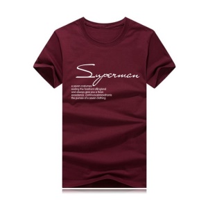 T-shirt à manches courtes pour homme, décontracté, en coton extensible et à col ras du cou