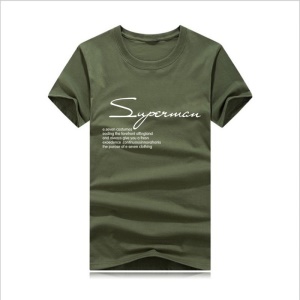 T-shirt à manches courtes pour homme, décontracté, en coton extensible et à col ras du cou