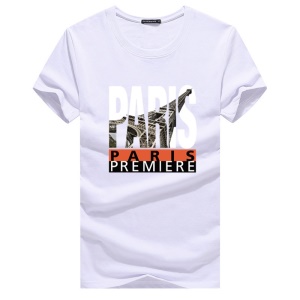 T-shirt casual Homme manches courtes en coton col rond confort