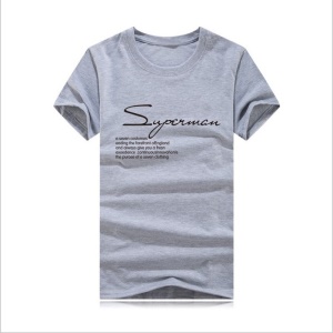 T-shirt à manches courtes pour homme, décontracté, en coton extensible et à col ras du cou