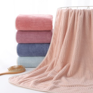 Ensemble de serviettes en peluche corail 2 serviettes visage + 1 serviette de bain absorbante et douce