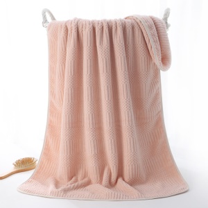Ensemble de serviettes en peluche corail 2 serviettes visage + 1 serviette de bain absorbante et douce