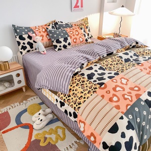 Literie en coton ensemble  de 3 pièces 4 pièces (draps housses de couette  et taies d'oreiller)