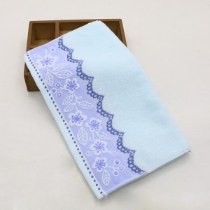 Serviettes de toilette avec jacquard dentelle lot de 5pcs épaissie douce et absorbante