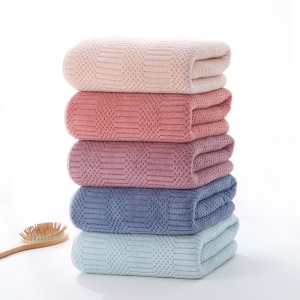 Ensemble de serviettes en peluche corail 2 serviettes visage + 1 serviette de bain absorbante et douce