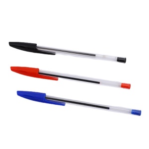 Stylo à bille lot de 50pcs 0.7 mm en plastique noir/bleu/rouge