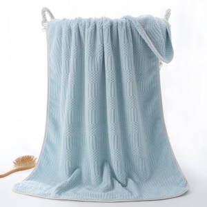 Ensemble de serviettes en peluche corail 2 serviettes visage + 1 serviette de bain absorbante et douce