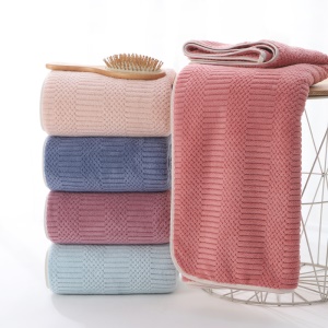 Ensemble de serviettes en peluche corail 2 serviettes visage + 1 serviette de bain absorbante et douce