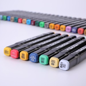 Ensemble de feutres marqueurs à deux têtes en plastique de 48 couleurs