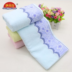 Serviettes de toilette avec jacquard dentelle lot de 5pcs épaissie douce et absorbante