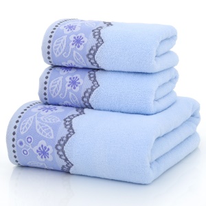 Ensemble de serviettes 2 serviettes visage + 1 serviette de bain en coton pur