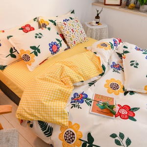Literie en coton ensemble  de 3 pièces 4 pièces (draps housses de couette  et taies d'oreiller)