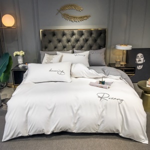 Literie en coton ensemble de 3 pièces (housse de couette + drap + taie d'oreiller)