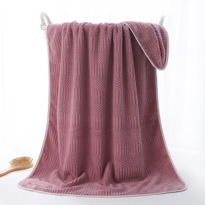 Ensemble de serviettes en peluche corail 2 serviettes visage + 1 serviette de bain absorbante et douce