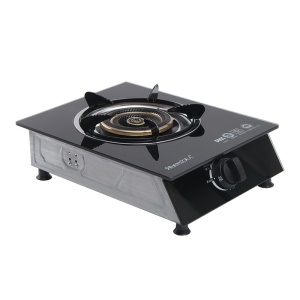 Cuisinière à gaz à brûleur simple Plaque en verre trempé Gaz liquéfié