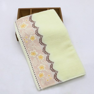 Serviettes de toilette avec jacquard dentelle lot de 5pcs épaissie douce et absorbante
