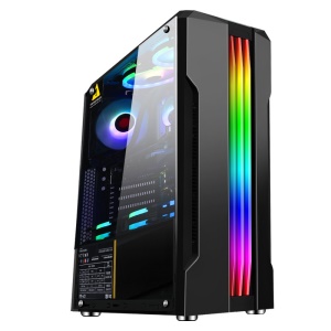 WANJIA PC Gamer Unité centrale de l'ordinateur de bureau ATX USB3.0 HDD*2 SSD*2