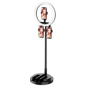 Support de téléphone portable pliant et réglable avec 3 positions et LED anneau lumineux de remplissage