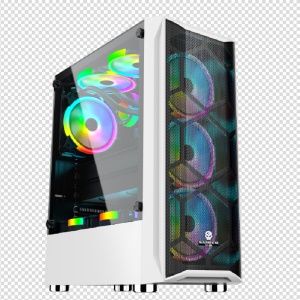 WANJIA PC Gamer Unité centrale de l'ordinateur de bureau ATX USB3.0 HDD*2 SSD*2