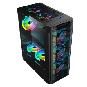 WANJIA PC Gamer Unité centrale de l'ordinateur de bureau ATX USB3.0 HDD*2 SSD*2