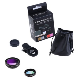 Objectif pour téléphone mobile 0.45X grand angle + macro 2 en 1 49mmUV