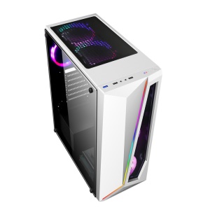 EVESKY Unité centrale gamer pour ordinateur de bureau ATX lumière RGB
