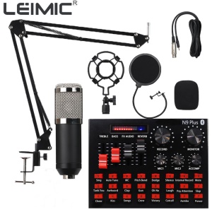 Kit carte son LED respiration lumière réglage automatique (Carte son + câble live de la carte son*2 + câble de données + microphone + câble audio 6.0 de 2,5m + support anti-vibration + support cantilever)