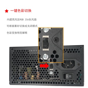 Lanxie Alimentation PC 450W lumière colorée