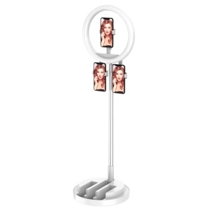 Support de téléphone portable pliant et réglable avec 3 positions et LED anneau lumineux de remplissage